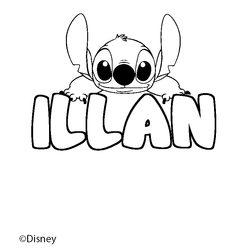 Coloraci&oacute;n del nombre ILLAN - decorado Stitch