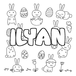 Coloraci&oacute;n del nombre ILYAN - decorado Pascua
