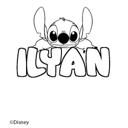 Coloraci&oacute;n del nombre ILYAN - decorado Stitch