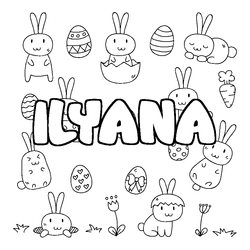 Coloraci&oacute;n del nombre ILYANA - decorado Pascua
