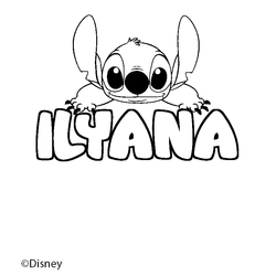 Coloraci&oacute;n del nombre ILYANA - decorado Stitch