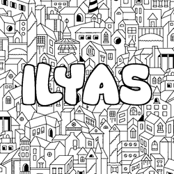 Coloraci&oacute;n del nombre ILYAS - decorado ciudad