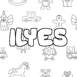 Coloraci&oacute;n del nombre ILYES - decorado juguetes