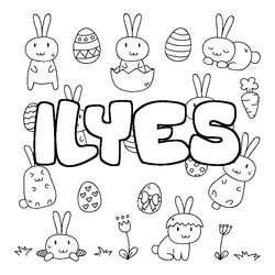Coloraci&oacute;n del nombre ILYES - decorado Pascua