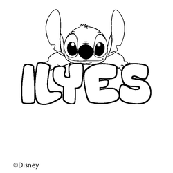 Coloraci&oacute;n del nombre ILYES - decorado Stitch