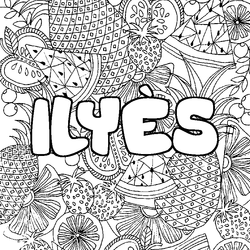 Coloraci&oacute;n del nombre ILY&Egrave;S - decorado mandala de frutas