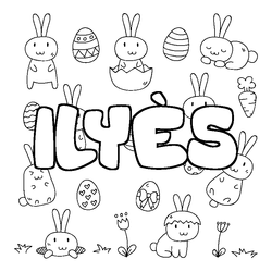 Coloraci&oacute;n del nombre ILY&Egrave;S - decorado Pascua