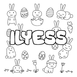 Coloraci&oacute;n del nombre ILYESS - decorado Pascua