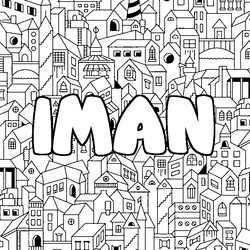 Coloraci&oacute;n del nombre IMAN - decorado ciudad