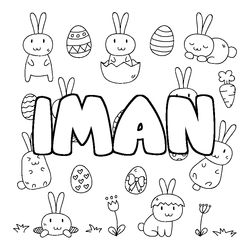Coloraci&oacute;n del nombre IMAN - decorado Pascua