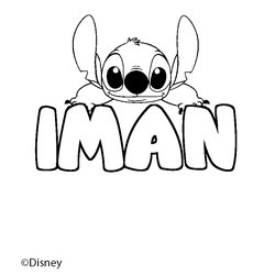 Coloraci&oacute;n del nombre IMAN - decorado Stitch