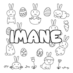 Coloraci&oacute;n del nombre IMANE - decorado Pascua