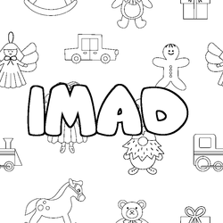 Coloraci&oacute;n del nombre IMAD - decorado juguetes