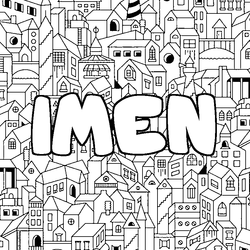 Coloraci&oacute;n del nombre IMEN - decorado ciudad