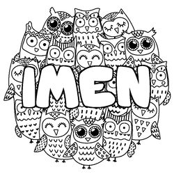 Coloraci&oacute;n del nombre IMEN - decorado b&uacute;hos