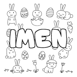 Coloraci&oacute;n del nombre IMEN - decorado Pascua