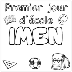 Coloraci&oacute;n del nombre IMEN - decorado primer d&iacute;a de escuela