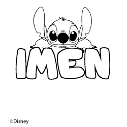 Coloraci&oacute;n del nombre IMEN - decorado Stitch