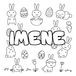 Coloraci&oacute;n del nombre IMENE - decorado Pascua