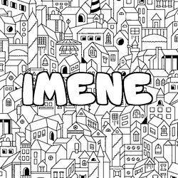 Coloraci&oacute;n del nombre IMENE - decorado ciudad