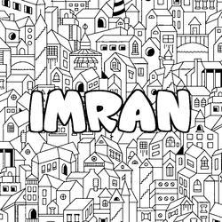 Coloraci&oacute;n del nombre IMRAN - decorado ciudad
