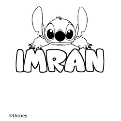 Coloraci&oacute;n del nombre IMRAN - decorado Stitch