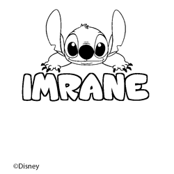 Coloraci&oacute;n del nombre IMRANE - decorado Stitch