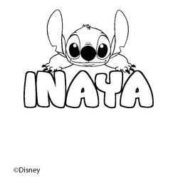 Coloraci&oacute;n del nombre INAYA - decorado Stitch