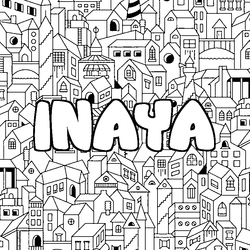 Coloraci&oacute;n del nombre INAYA - decorado ciudad