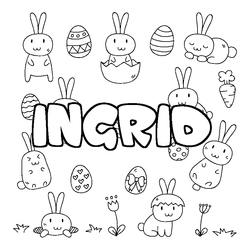 Coloraci&oacute;n del nombre INGRID - decorado Pascua