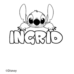 Coloraci&oacute;n del nombre INGRID - decorado Stitch