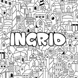 Coloraci&oacute;n del nombre INGRID - decorado ciudad