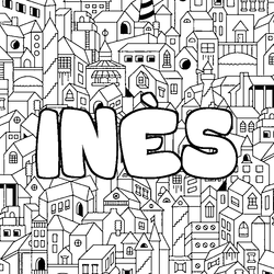 Coloraci&oacute;n del nombre IN&Egrave;S - decorado ciudad