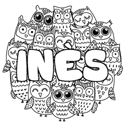 Coloraci&oacute;n del nombre IN&Egrave;S - decorado b&uacute;hos