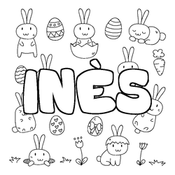 Coloraci&oacute;n del nombre IN&Egrave;S - decorado Pascua