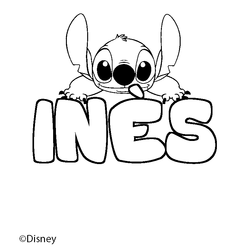 Coloraci&oacute;n del nombre IN&Egrave;S - decorado Stitch