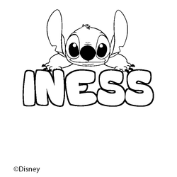 Coloraci&oacute;n del nombre INESS - decorado Stitch