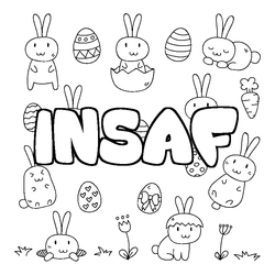 Coloraci&oacute;n del nombre INSAF - decorado Pascua