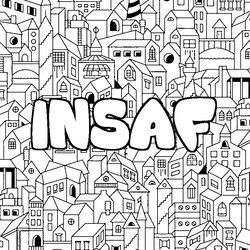 Coloraci&oacute;n del nombre INSAF - decorado ciudad