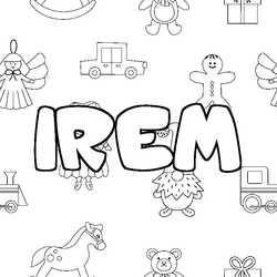 Coloraci&oacute;n del nombre IREM - decorado juguetes