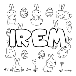 Coloraci&oacute;n del nombre IREM - decorado Pascua