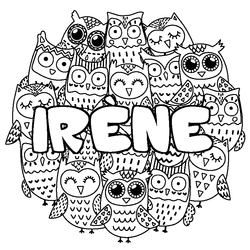 Coloraci&oacute;n del nombre IR&Egrave;NE - decorado b&uacute;hos