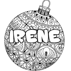 Coloraci&oacute;n del nombre IR&Egrave;NE - decorado bola de Navidad