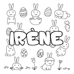 Coloraci&oacute;n del nombre IR&Egrave;NE - decorado Pascua