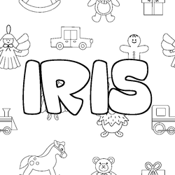 Coloraci&oacute;n del nombre IRIS - decorado juguetes