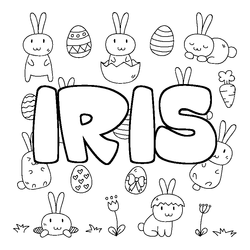 Coloraci&oacute;n del nombre IRIS - decorado Pascua