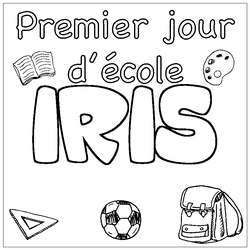 Coloraci&oacute;n del nombre IRIS - decorado primer d&iacute;a de escuela