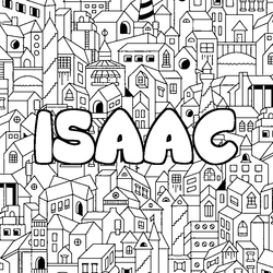 Coloraci&oacute;n del nombre ISAAC - decorado ciudad