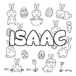 Coloraci&oacute;n del nombre ISAAC - decorado Pascua