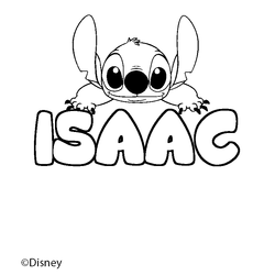Coloraci&oacute;n del nombre ISAAC - decorado Stitch